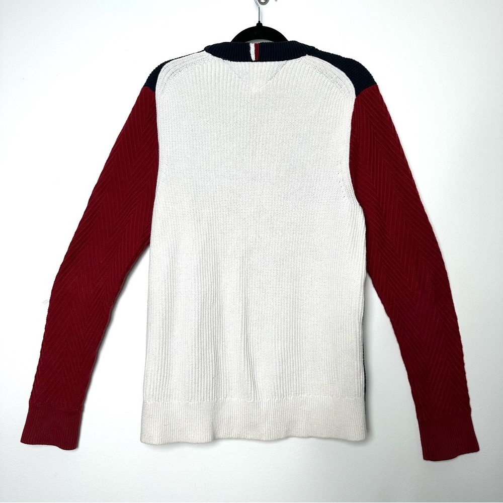 Tommy Hilfiger Retro Flag Colour Block Preppy Collegiate Cotton Sweater - Picture 9 of 12